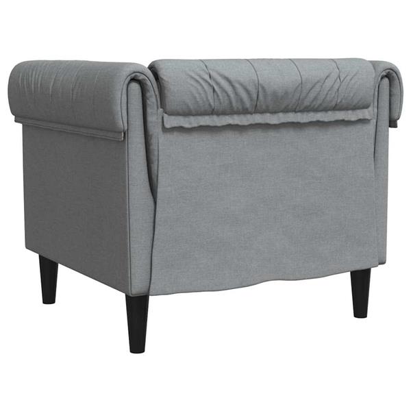 Grote foto vidaxl chesterfield bank stoel lichtgrijs 78.5 x 74.5 x 74.5 cm stof huis en inrichting bankstellen
