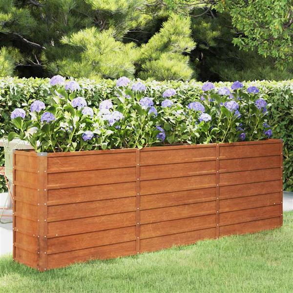 Grote foto vidaxl plantenbak verhoogd 240x40x77 cm cortenstaal roestig tuin en terras overige tuin en terras