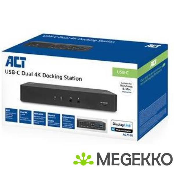 Grote foto act ac7160 usb c dual 4k docking station computers en software overige computers en software