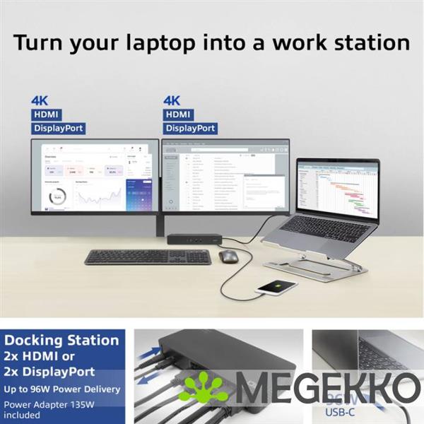 Grote foto act ac7160 usb c dual 4k docking station computers en software overige computers en software