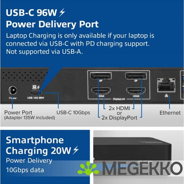 Grote foto act ac7160 usb c dual 4k docking station computers en software overige computers en software