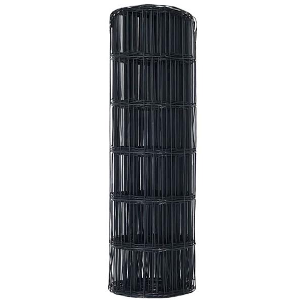 Grote foto vidaxl euro hek grijs 0.4 x 10 m pvc gecoat ijzer tuin en terras hekken en schuttingen