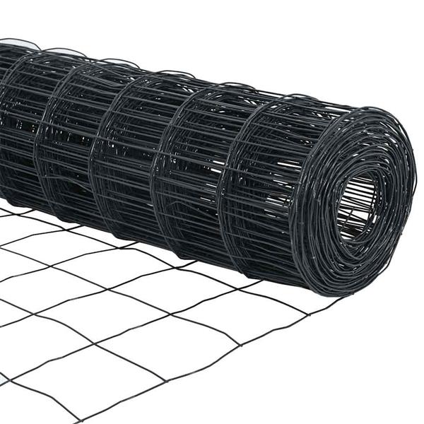 Grote foto vidaxl euro hek grijs 0.4 x 10 m pvc gecoat ijzer tuin en terras hekken en schuttingen