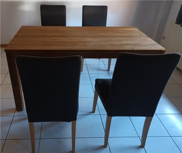 Grote foto eiken houten eettafel met 4 stoelen huis en inrichting eettafels