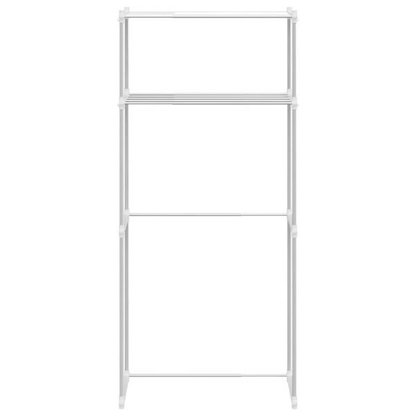 Grote foto vidaxl wasmachineplank met plank wit 63 x 27 x 136 cm aluminium huis en inrichting overige