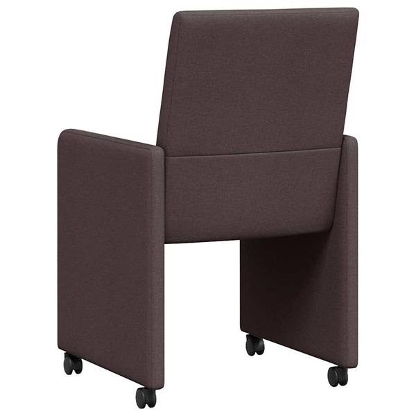 Grote foto vidaxl eetstoelen met wiel 2 pcs donkerbruin 57 x 66 x 94 cm stof huis en inrichting stoelen