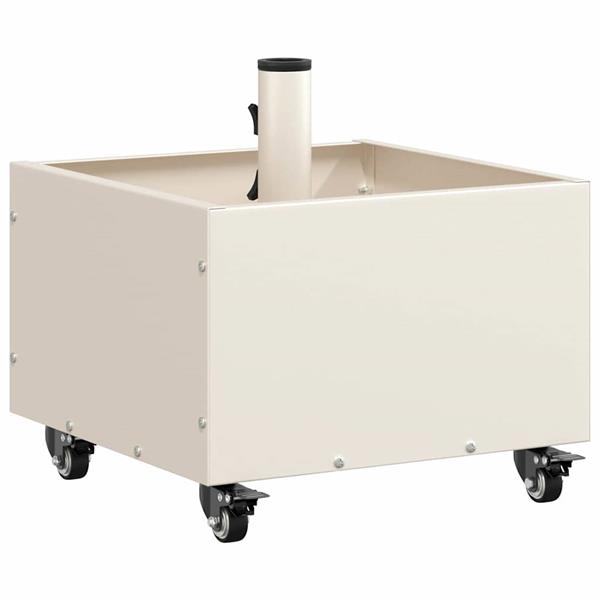 Grote foto vidaxl parasolbasis met plantenbak wit 45 x 45 x 45 cm staal tuin en terras overige tuin en terras