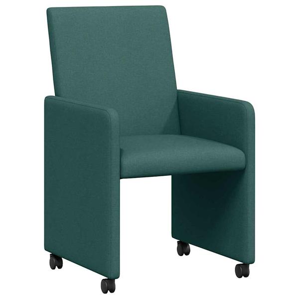 Grote foto vidaxl eetstoelen met wiel 2 pcs donkergroen 57 x 66 x 94 cm stof huis en inrichting stoelen