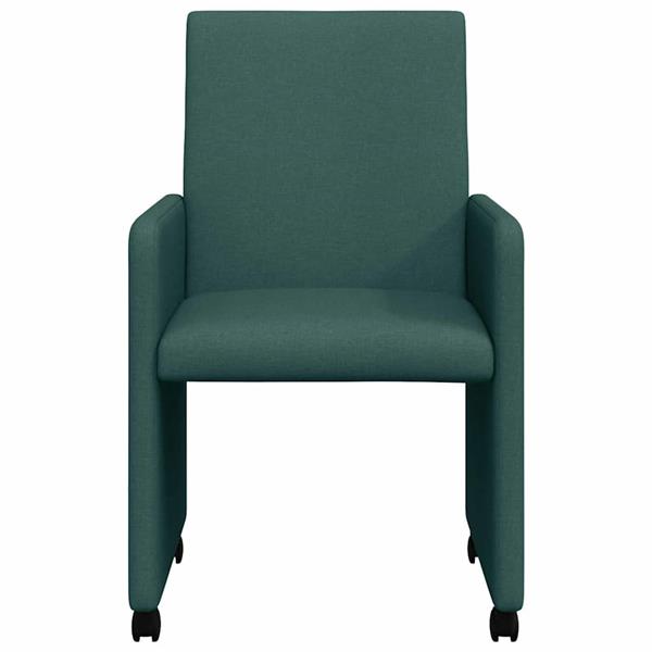 Grote foto vidaxl eetstoelen met wiel 2 pcs donkergroen 57 x 66 x 94 cm stof huis en inrichting stoelen