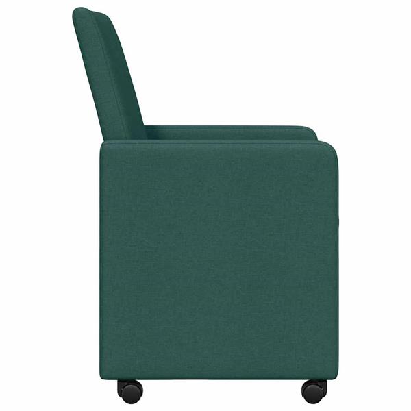 Grote foto vidaxl eetstoelen met wiel 2 pcs donkergroen 57 x 66 x 94 cm stof huis en inrichting stoelen