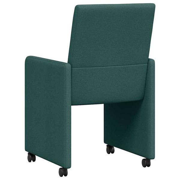 Grote foto vidaxl eetstoelen met wiel 2 pcs donkergroen 57 x 66 x 94 cm stof huis en inrichting stoelen