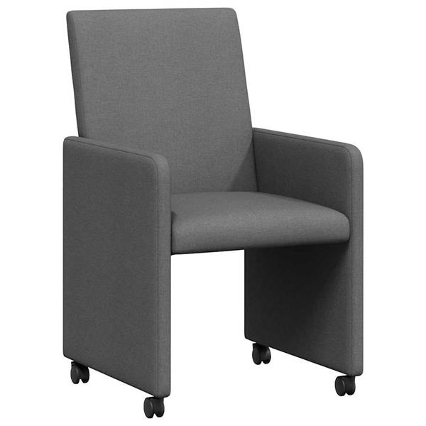 Grote foto vidaxl eetstoelen met wiel 2 pcs donkergrijs 57 x 66 x 94 cm stof huis en inrichting stoelen