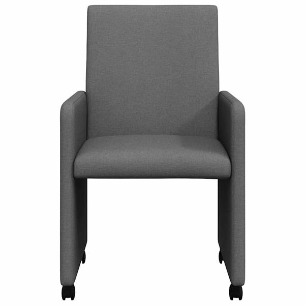 Grote foto vidaxl eetstoelen met wiel 2 pcs donkergrijs 57 x 66 x 94 cm stof huis en inrichting stoelen