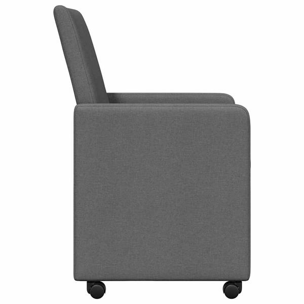 Grote foto vidaxl eetstoelen met wiel 2 pcs donkergrijs 57 x 66 x 94 cm stof huis en inrichting stoelen