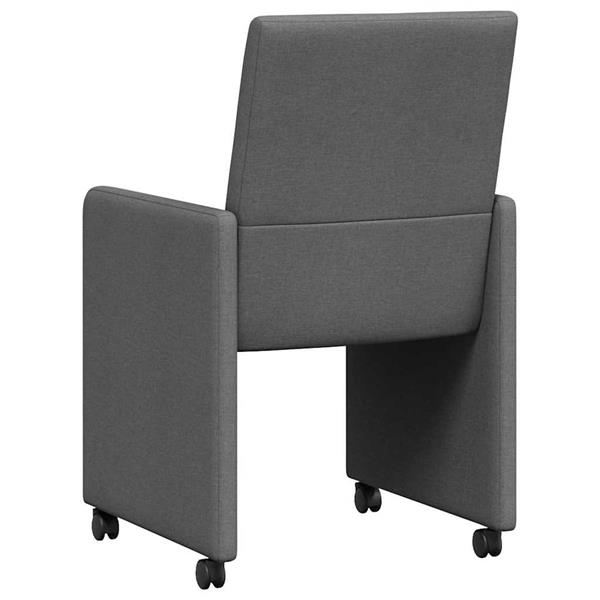 Grote foto vidaxl eetstoelen met wiel 2 pcs donkergrijs 57 x 66 x 94 cm stof huis en inrichting stoelen