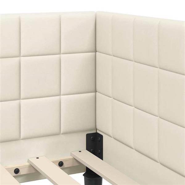 Grote foto vidaxl hoekbedframe met hoofdeinde cr me 90 x 200 cm fluweel antiek en kunst stoelen en banken