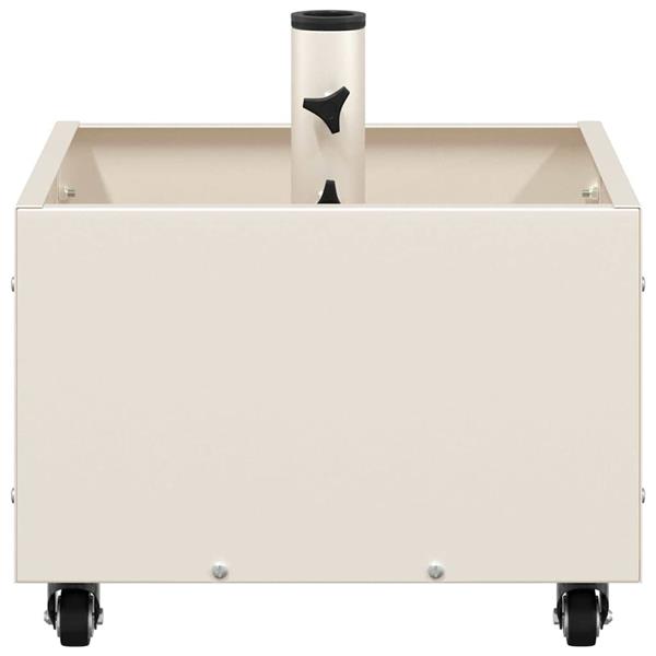 Grote foto vidaxl parasolbasis met plantenbak wit 45 x 45 x 45 cm staal tuin en terras overige tuin en terras