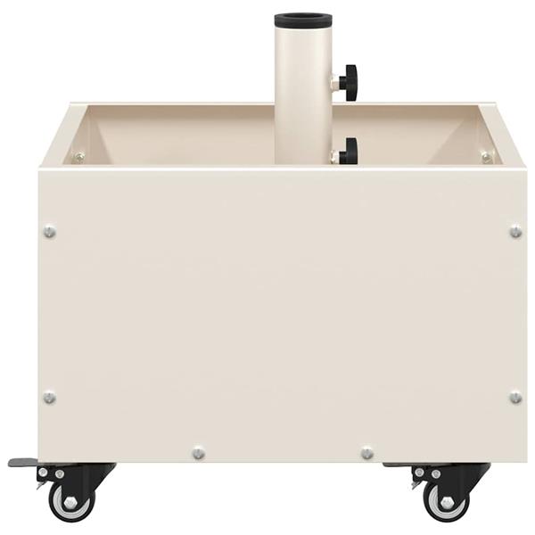 Grote foto vidaxl parasolbasis met plantenbak wit 45 x 45 x 45 cm staal tuin en terras overige tuin en terras