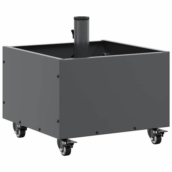 Grote foto vidaxl parasolbasis met plantenbak antraciet 45 x 45 x 45 cm staal tuin en terras overige tuin en terras