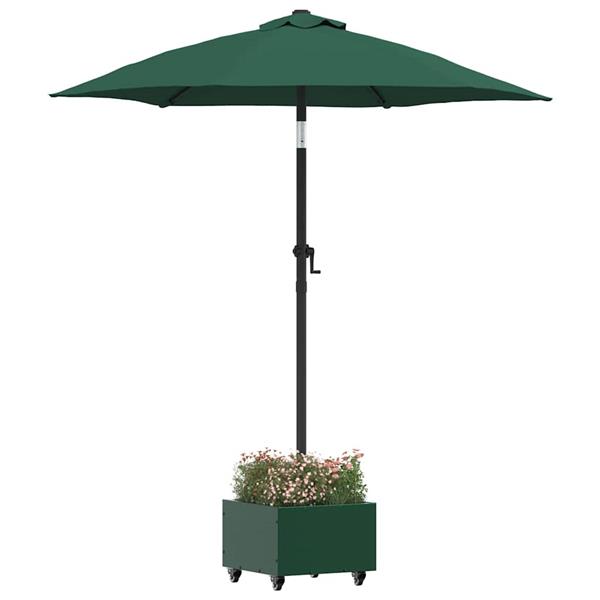 Grote foto vidaxl parasolbasis met plantenbak groen 45 x 45 x 45 cm staal tuin en terras overige tuin en terras