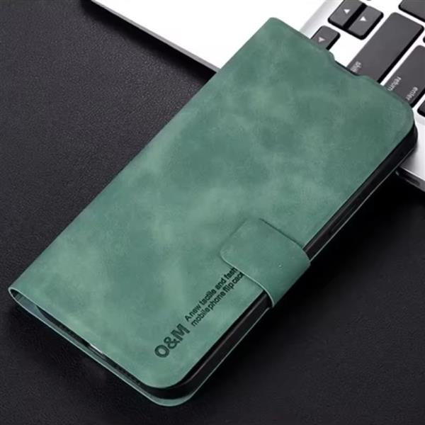 Grote foto xiaomi poco x7 pro flip case wallet cover portefeuille kunstleer hoesje groen telecommunicatie mobieltjes