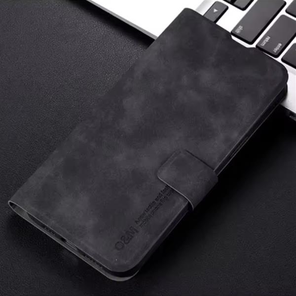 Grote foto xiaomi poco x6 pro flip case wallet cover portefeuille kunstleer hoesje zwart telecommunicatie mobieltjes