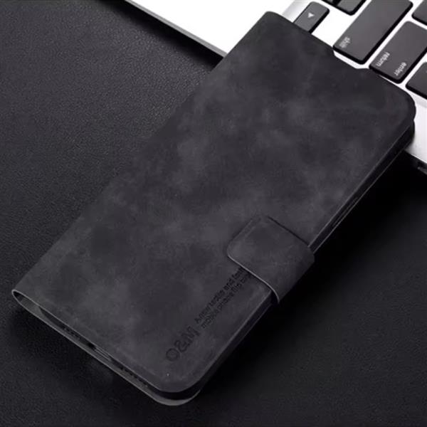 Grote foto xiaomi poco f6 flip case wallet cover portefeuille kunstleer hoesje zwart telecommunicatie mobieltjes