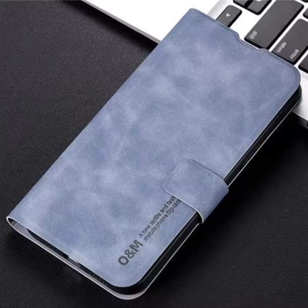 Grote foto xiaomi poco f6 flip case wallet cover portefeuille kunstleer hoesje blauw telecommunicatie mobieltjes