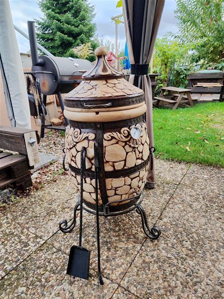 Grote foto tandoor 65l steen bbq oven van vuurklei tuin en terras barbecues en vuurkorven