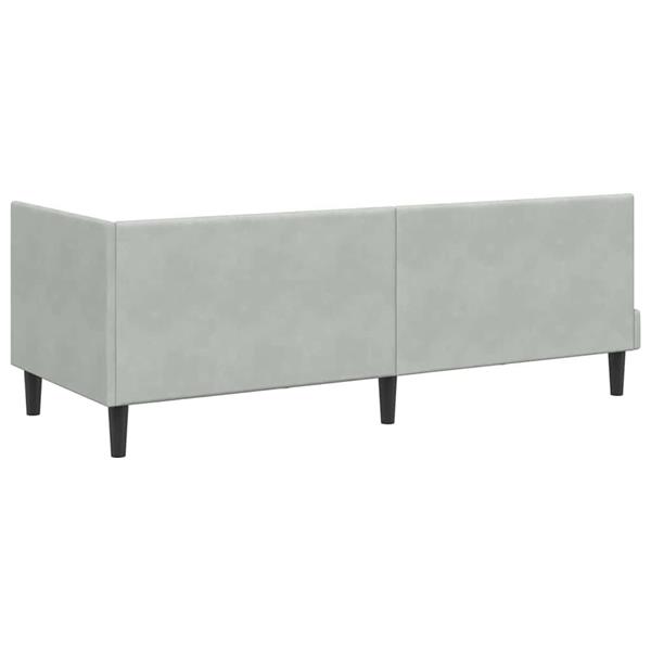 Grote foto vidaxl hoekbedframe met hoofdeinde lichtgrijs 80 cm x 200 cm stof antiek en kunst stoelen en banken