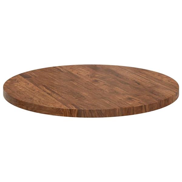 Grote foto vidaxl tafelblad donkerbruin 60 x 2.5 cm massief eikenhout antiek en kunst stoelen en banken