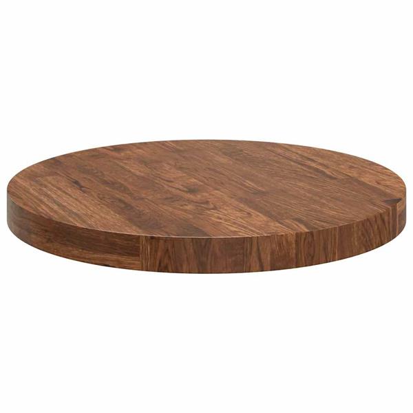 Grote foto vidaxl tafelblad donkerbruin 50 x 4 cm massief eikenhout antiek en kunst stoelen en banken