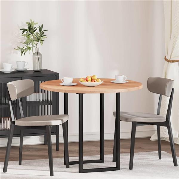 Grote foto vidaxl tafelblad lichtbruin 90 x 2.5 cm massief eikenhout antiek en kunst stoelen en banken