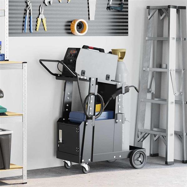 Grote foto vidaxl laswagen zwart 91 x 47 x 96 cm staal doe het zelf en verbouw gereedschappen en machines