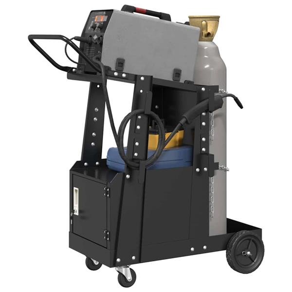 Grote foto vidaxl laswagen zwart 91 x 47 x 96 cm staal doe het zelf en verbouw gereedschappen en machines