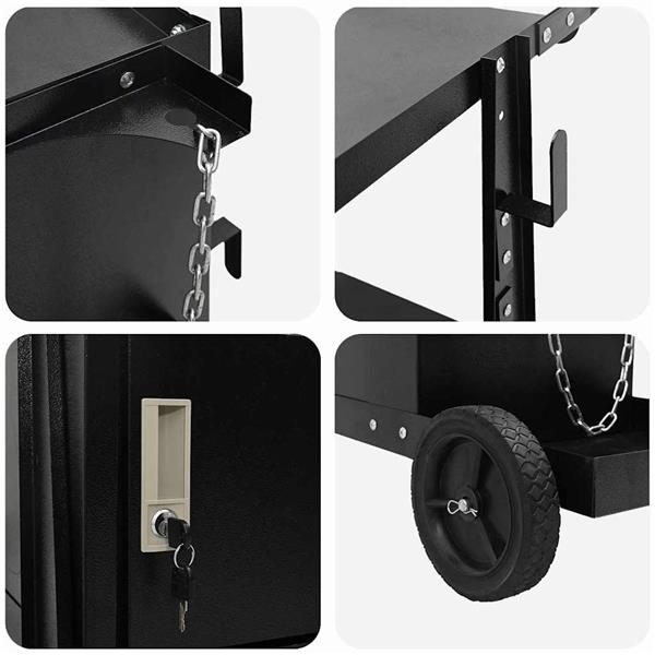 Grote foto vidaxl laswagen zwart 91 x 47 x 96 cm staal doe het zelf en verbouw gereedschappen en machines