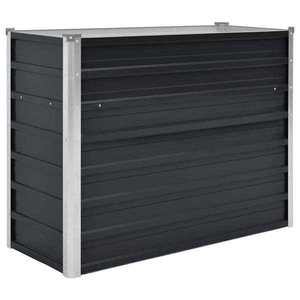 Grote foto vidaxl plantenbak verhoogd 100x40x77 cm gegalvaniseerd staal antraciet tuin en terras overige tuin en terras