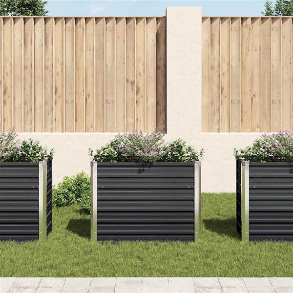 Grote foto vidaxl plantenbak verhoogd 100x40x77 cm gegalvaniseerd staal antraciet tuin en terras overige tuin en terras