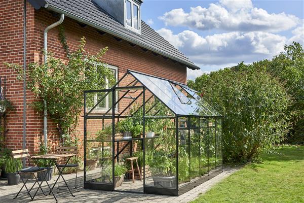 Grote foto tuinkas qube 610 zwart gecoat tuin en terras tuinhuisjes en blokhutten