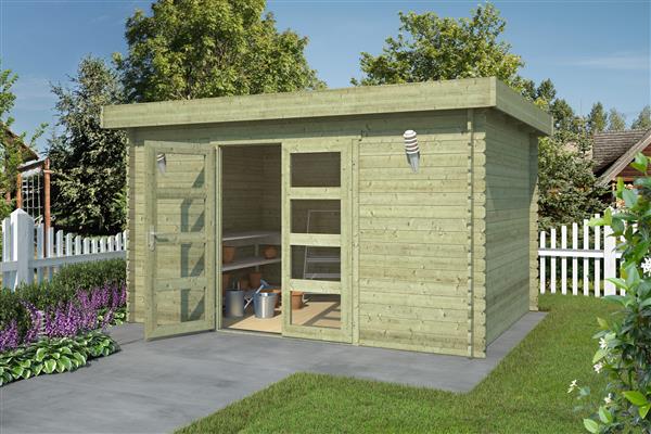 Grote foto blokhut met overkapping manuel 600x275 vuren tuin en terras tuinhuisjes en blokhutten