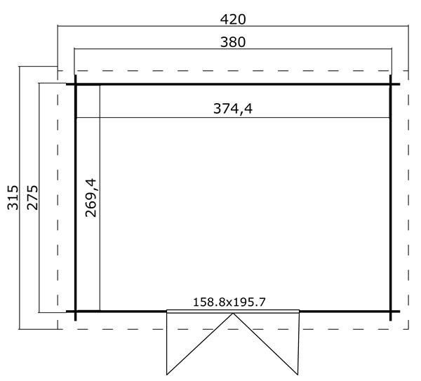 Grote foto blokhut met overkapping manuel 600x275 vuren tuin en terras tuinhuisjes en blokhutten