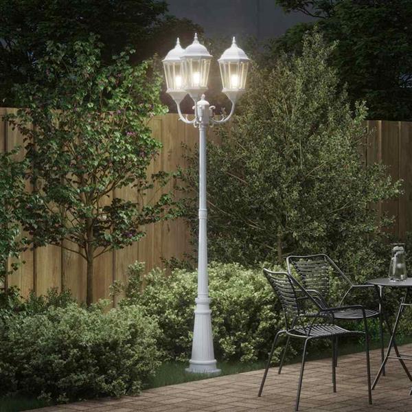 Grote foto vidaxl tunlicht wit 235 cm aluminium tuin en terras verlichting