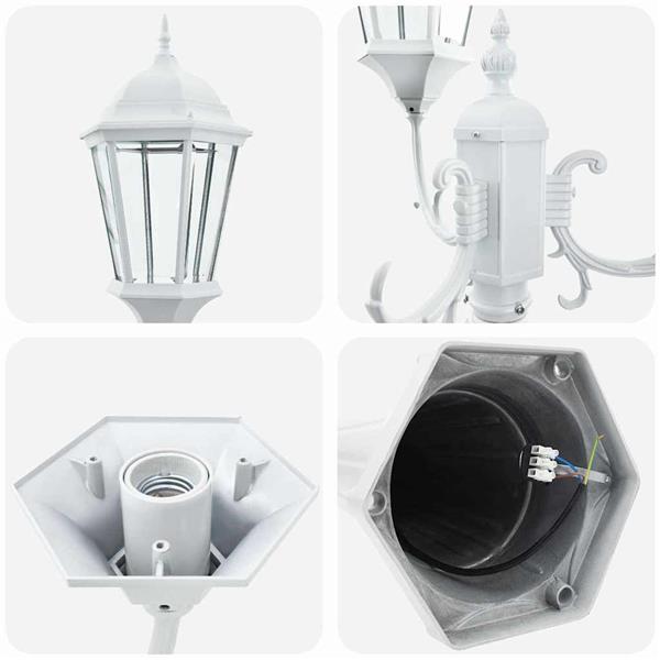 Grote foto vidaxl tunlicht wit 235 cm aluminium tuin en terras verlichting