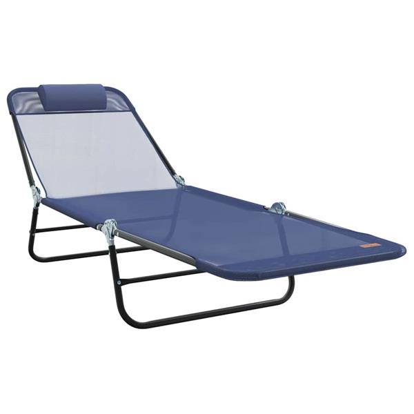 Grote foto vidaxl opvouwbare zonnebed 2 pcs marineblauw 182 x 55 x 85.5cm tuin en terras tuinmeubelen