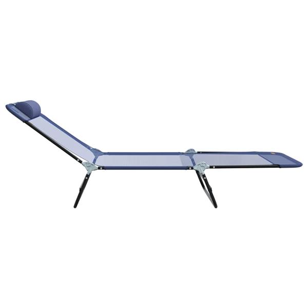 Grote foto vidaxl opvouwbare zonnebed 2 pcs marineblauw 182 x 55 x 85.5cm tuin en terras tuinmeubelen