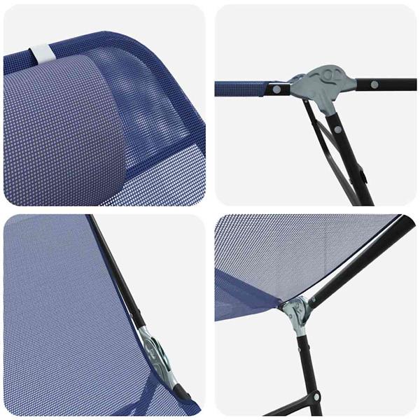 Grote foto vidaxl opvouwbare zonnebed 2 pcs marineblauw 182 x 55 x 85.5cm tuin en terras tuinmeubelen