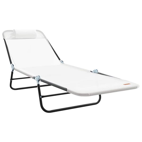Grote foto vidaxl opvouwbare zonnebed 2 pcs cr me 182 x 55 x 85.5cm textileen tuin en terras tuinmeubelen