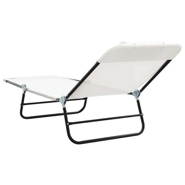 Grote foto vidaxl opvouwbare zonnebed 2 pcs cr me 182 x 55 x 85.5cm textileen tuin en terras tuinmeubelen