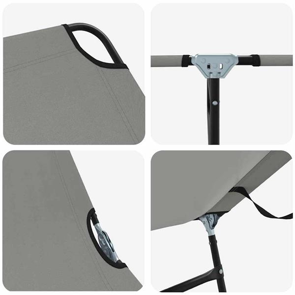 Grote foto vidaxl opvouwbare zonnebed 2 persoon 2 pcs grijs 56 x 189 x 87cm stof tuin en terras tuinmeubelen