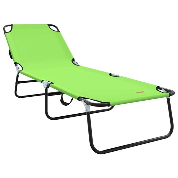 Grote foto vidaxl opvouwbare zonnebed 1 persoon groen 56 x 189 x 87cm stof tuin en terras tuinmeubelen